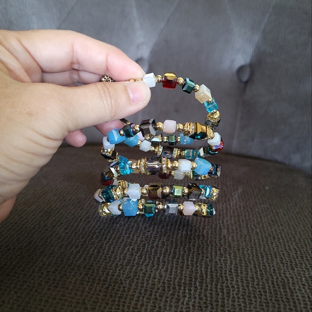 Greenbeads Multicolored🌈 Layered Wrap Bracelet - NIB - Picture 4 of 16